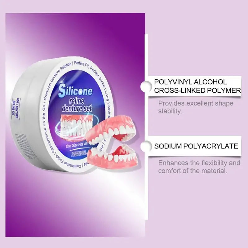 Temporary Silicone Denture Reliner Kit for Comfort Fit - 4