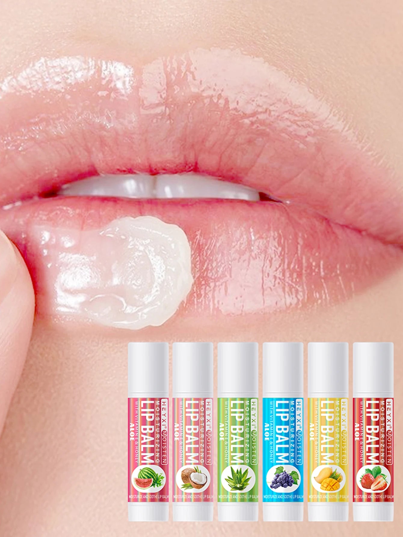 6pcs Fruit Flavor Moisturizing Lip Balm Set Assorted Berry Lip Care - 13