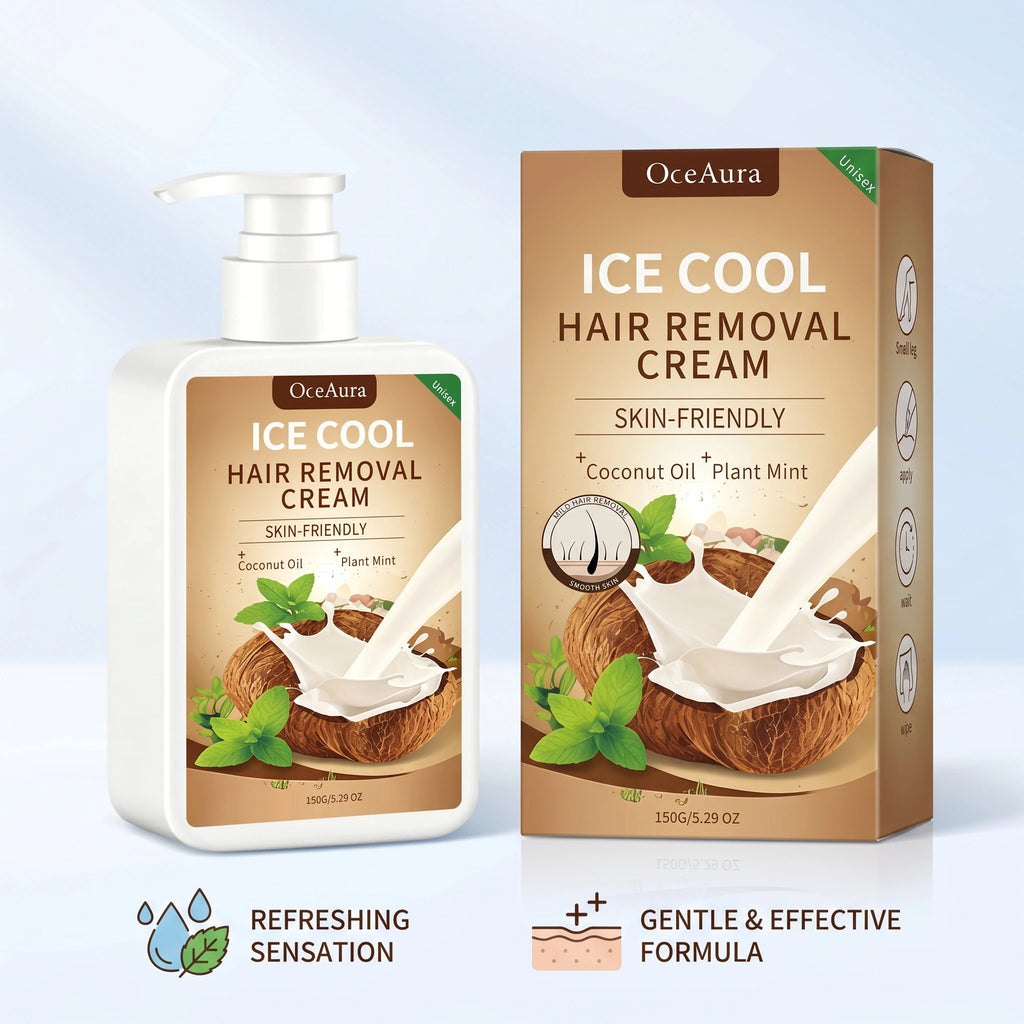 Painless Cooling Hair Removal Cream for Face and Body
