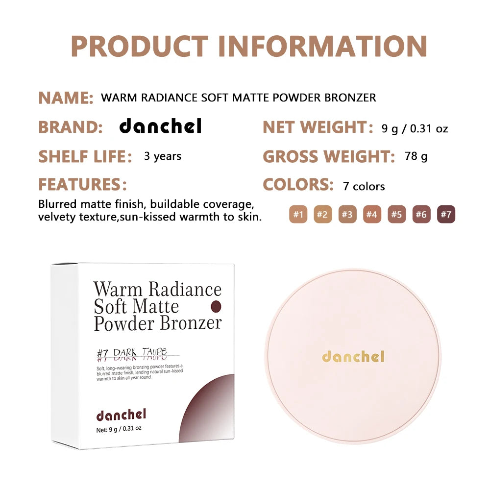 Matte Pressed Powder Bronzer for Face Contouring - 13