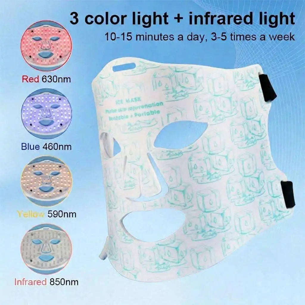 LED Red Light Therapy Face Mask with Cooling Gel Pack