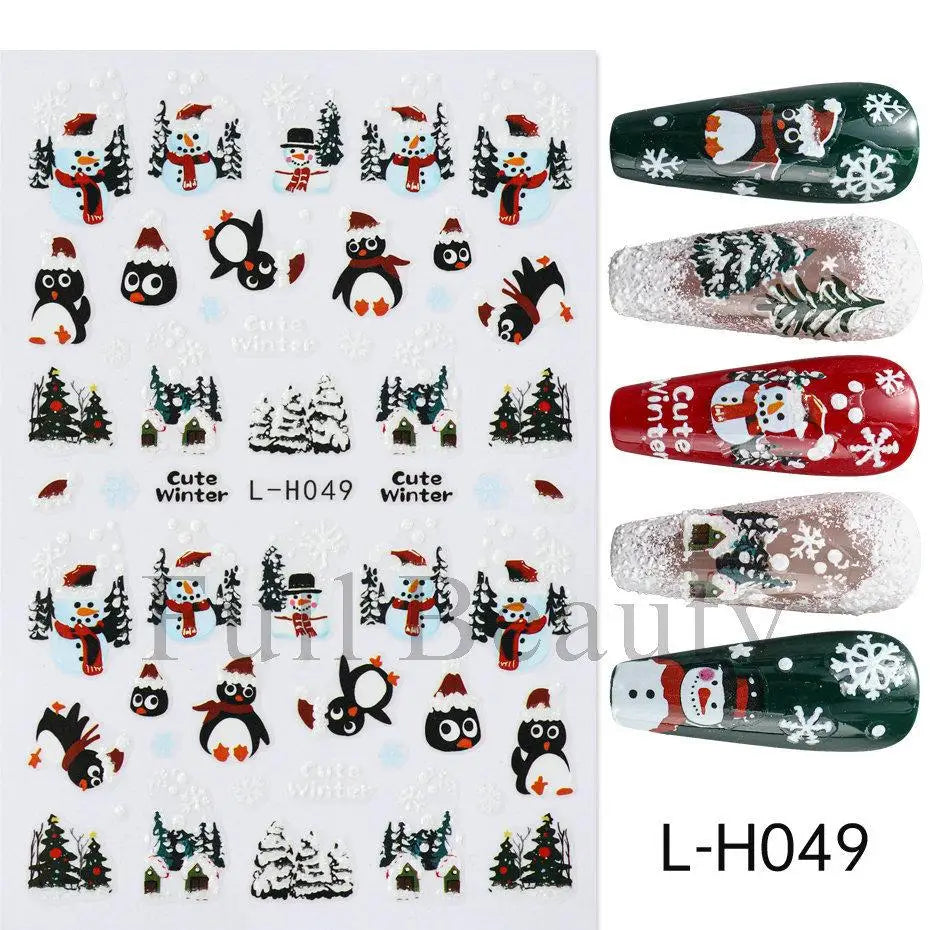 3D Christmas Cartoon Nail Art Stickers