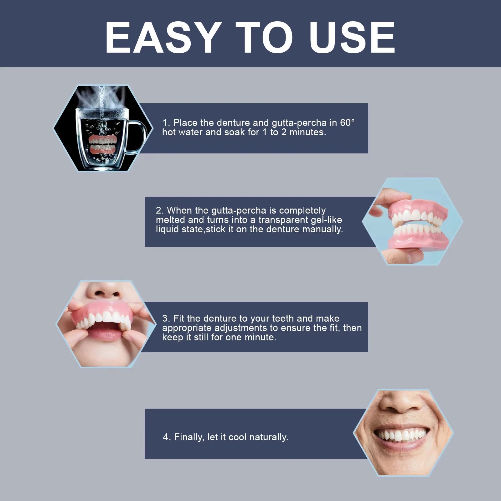 Comfort Fit Silicone Dentures for Natural Smile - 4