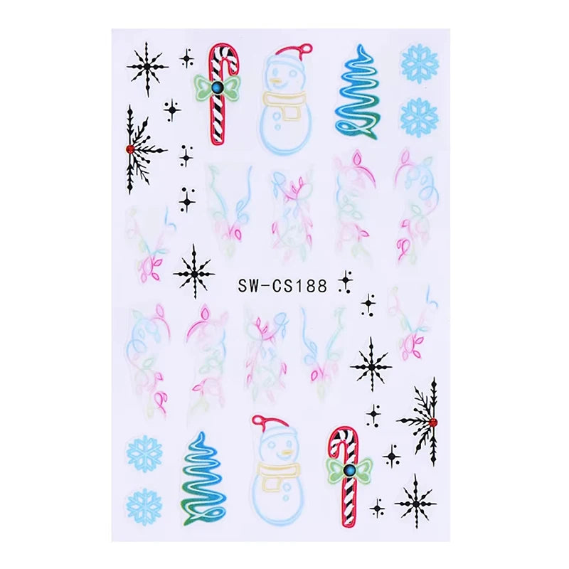 3D Christmas Cartoon Nail Art Stickers