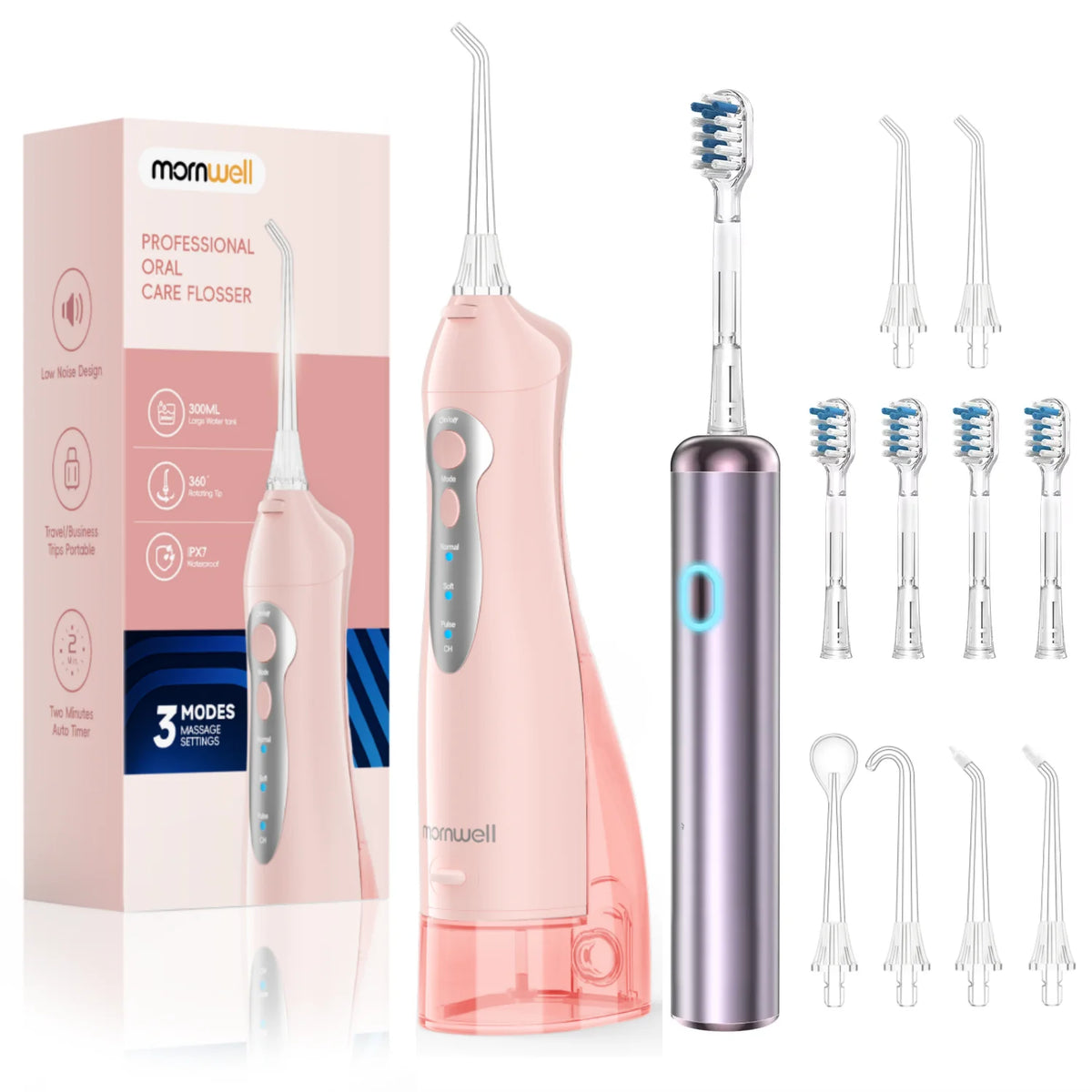 Portable Electric Water Flosser and Sonic Toothbrush Oral Care Kit
