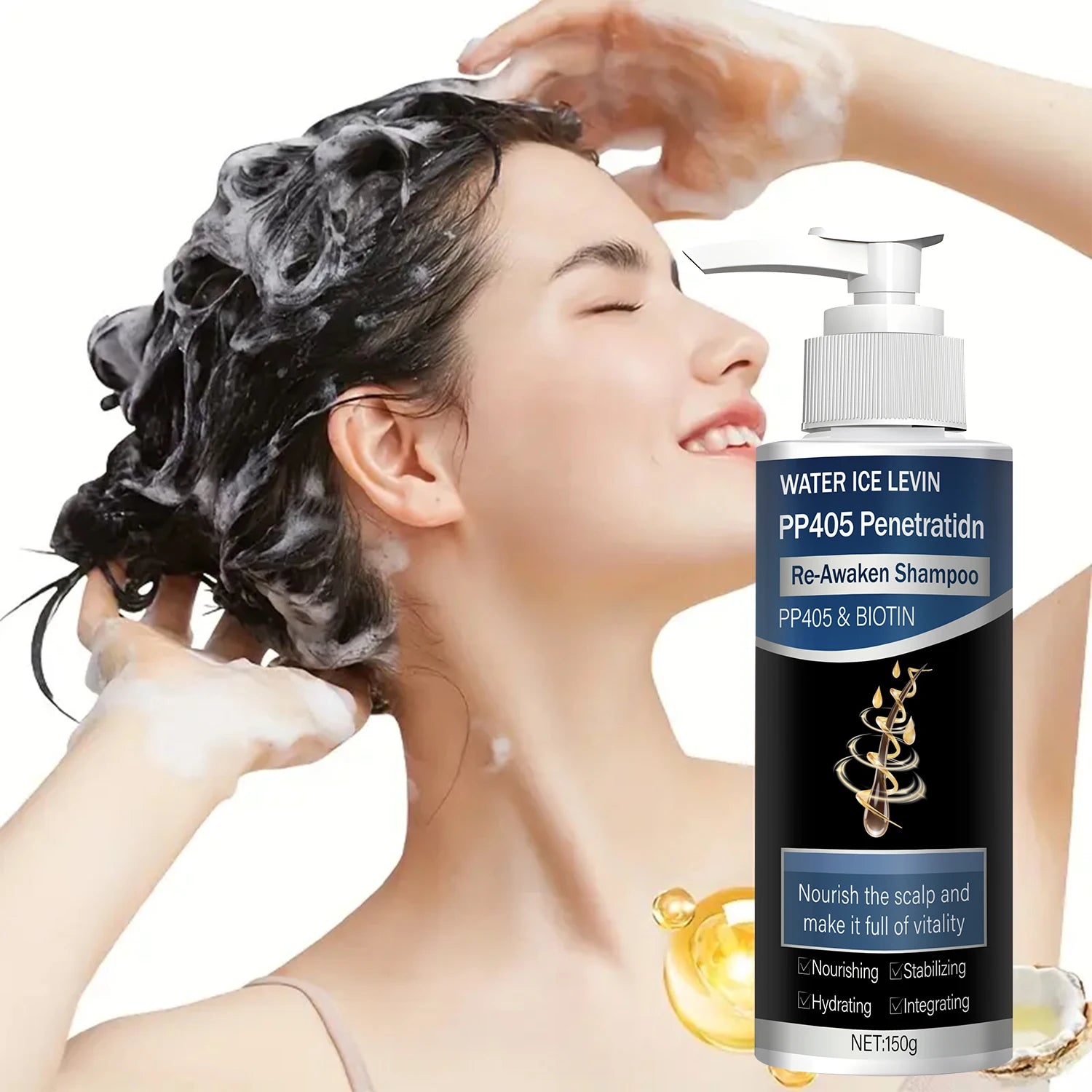 Water Ice Levin Hair Growth Shampoo 150g Biotin Collagen Keratin