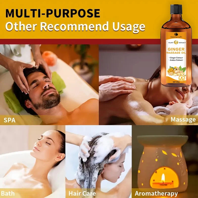 Cold Pressed Ginger Massage Oil Moisturizing Body and Skin Care