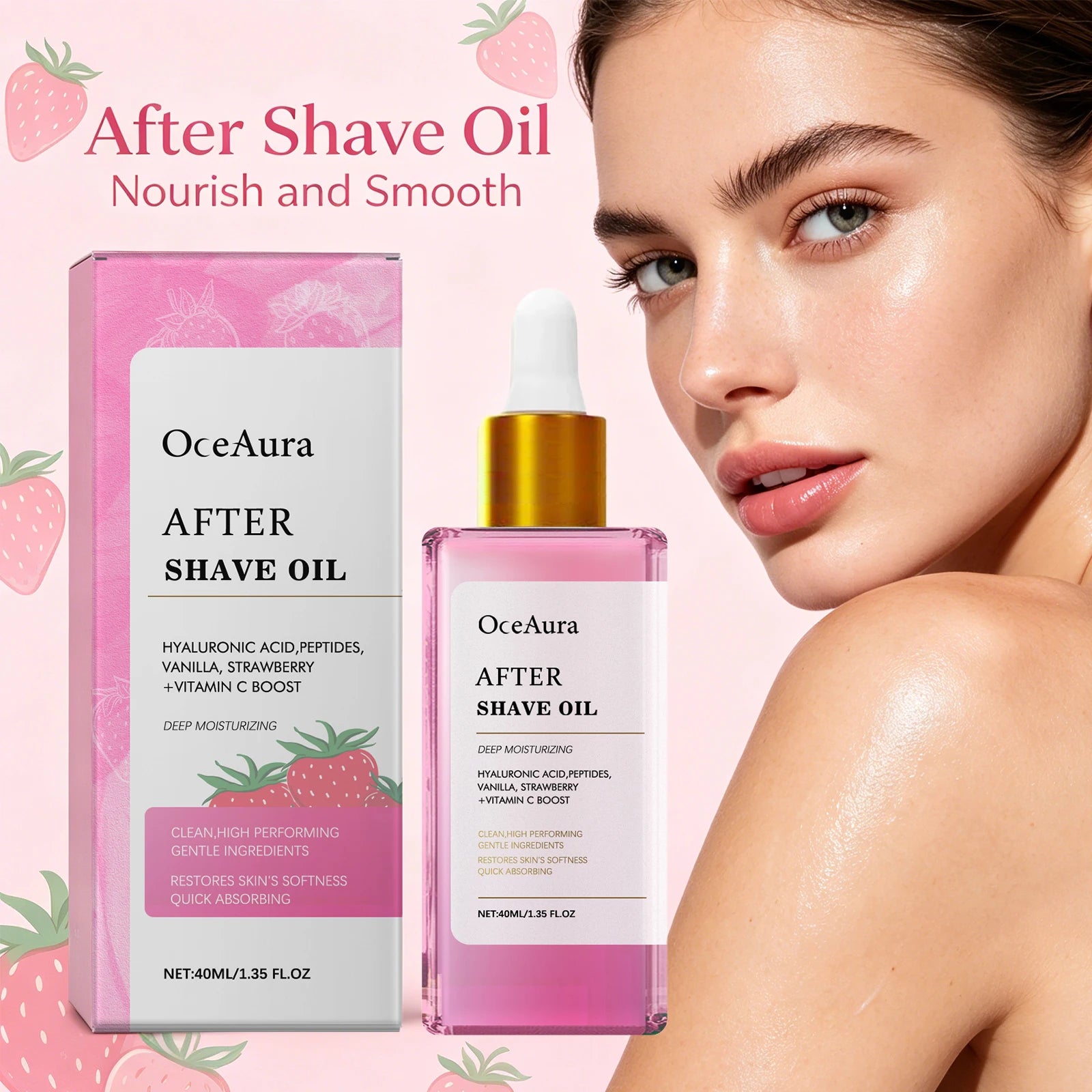 Strawberry Soothing After Shave Oil for Skin Irritation and Redness - 6