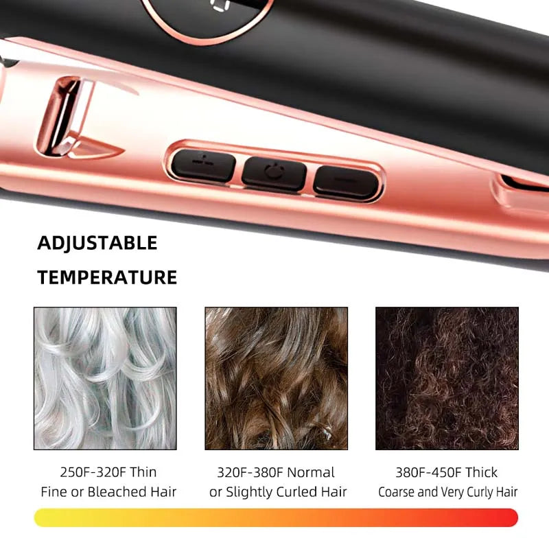 Professional Ceramic Hair Straightener Ionic Flat Iron Salon Styling Tool - 11