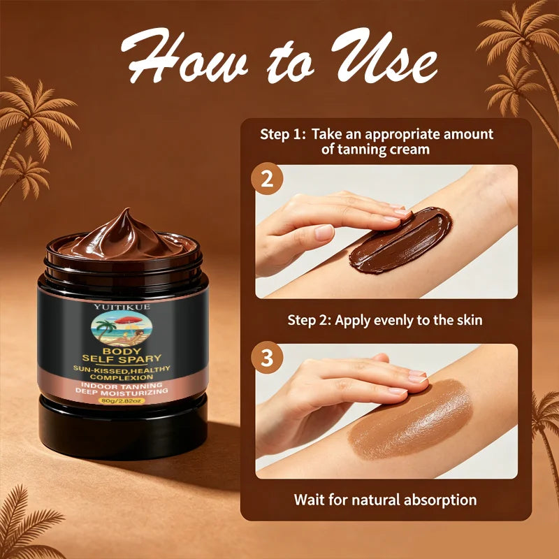 Sun-Kissed Body Tanning Cream Moisturizing Bronzer 80g - 10