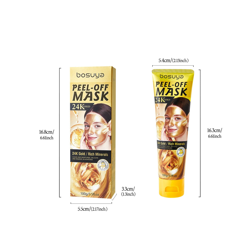 Bosuya 24K Gold Peel Off Facial Mask Deep Pore Cleansing Skin Treatment