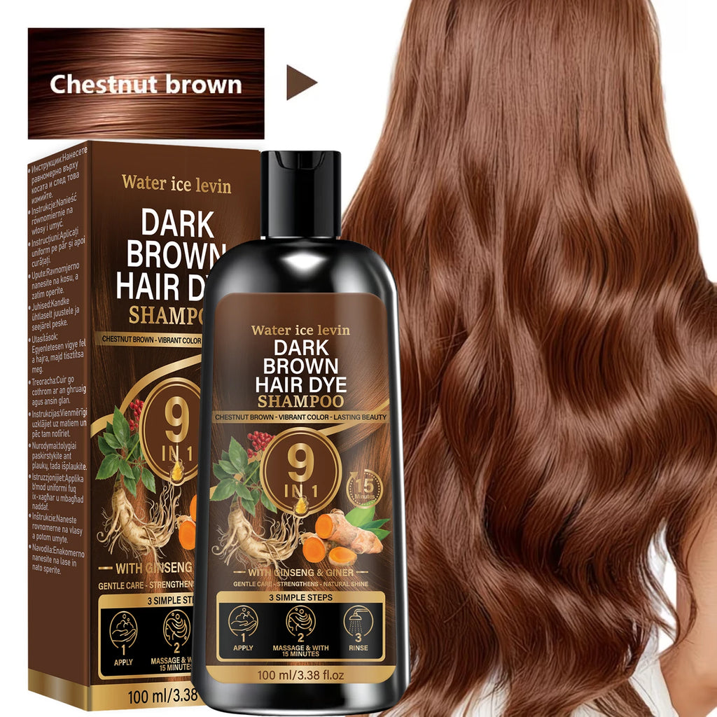 Dark Brown Hair Dye Shampoo with Biotin Keratin and Ginseng 100g
