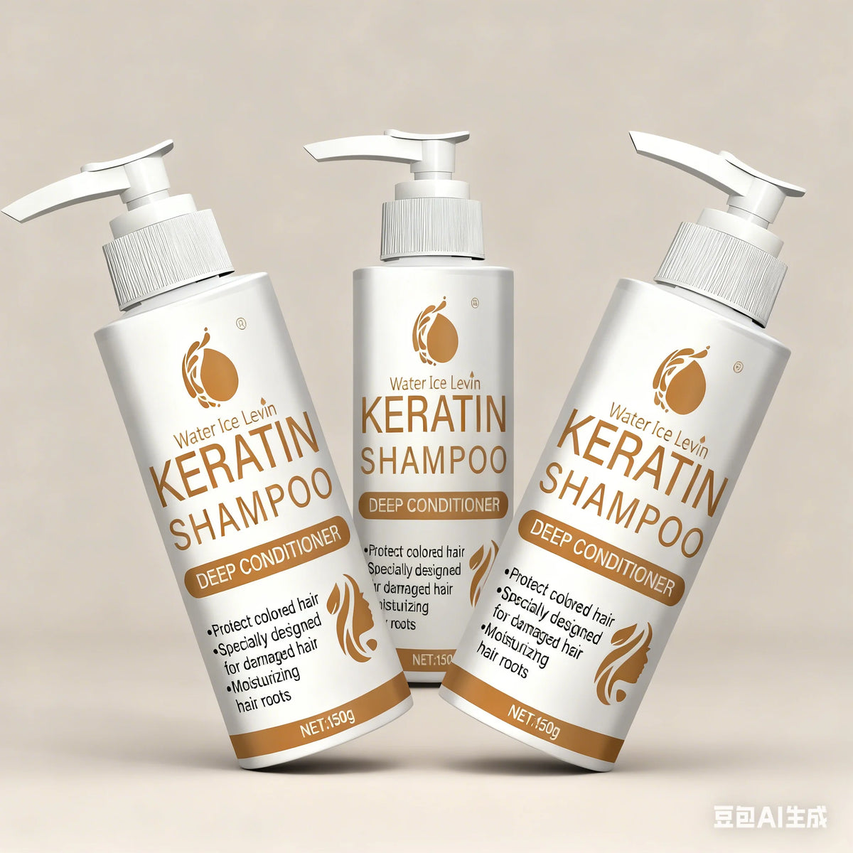 Water Ice Levin Keratin Shampoo Biotin Collagen Repair Treatment 150g
