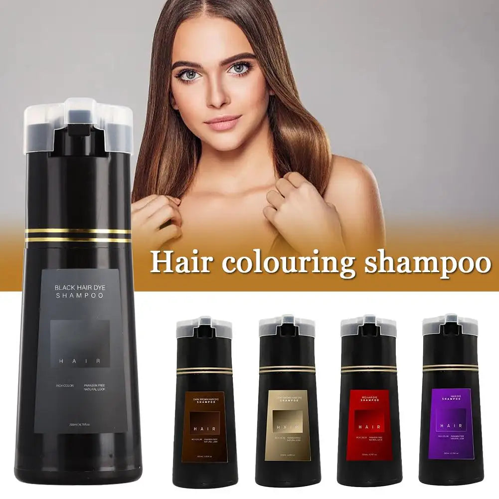 200ML Instant Hair Color Shampoo for Gray Hair Coverage - 2