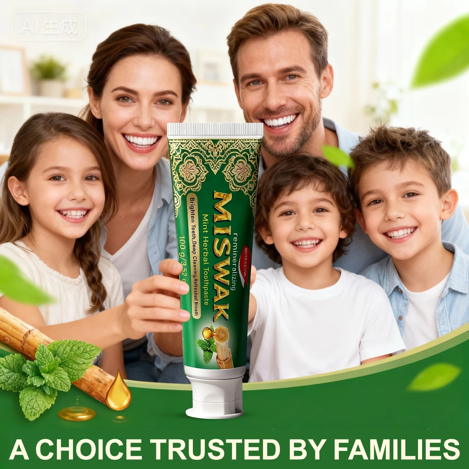 Hydroxyapatite Miswak Toothpaste Enamel Repair and Mint Fresh Breath - 4