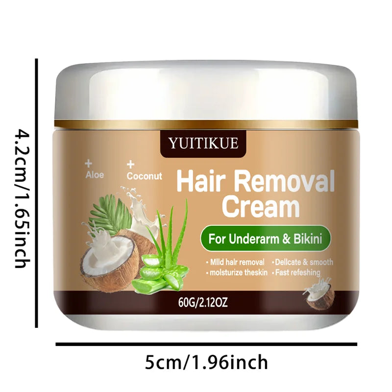 Underarm and Bikini Hair Removal Cream 60g Aloe and Coconut Infused