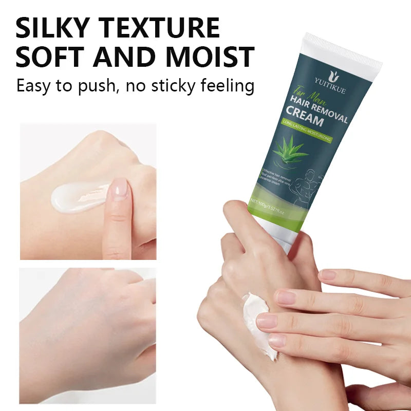 Mens Hair Removal Cream Painless Body Depilatory Cream 100g - 4