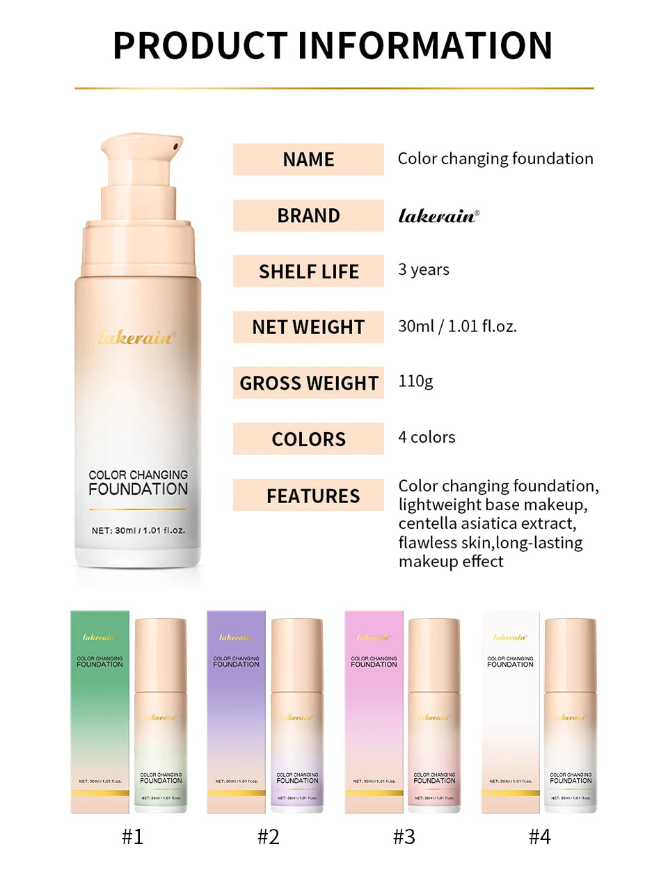 Color Changing Liquid Foundation for Radiant Skin - 17