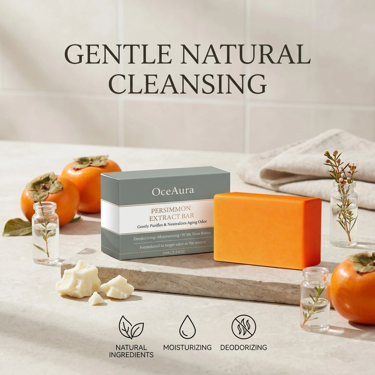 Persimmon Extract Deodorizing Body Soap for Aging Odor