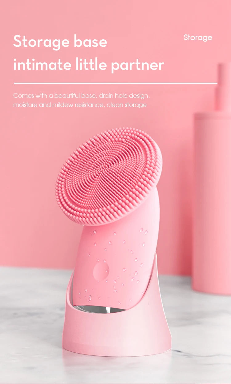 Electric Silicone Facial Cleansing Brush for Deep Pore Exfoliation
