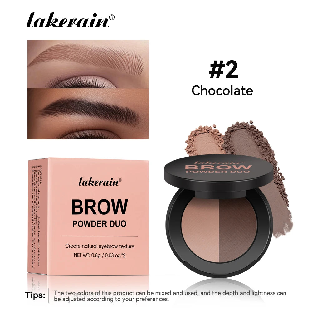 Two-Color Waterproof Eyebrow Powder Palette for Defined Brows