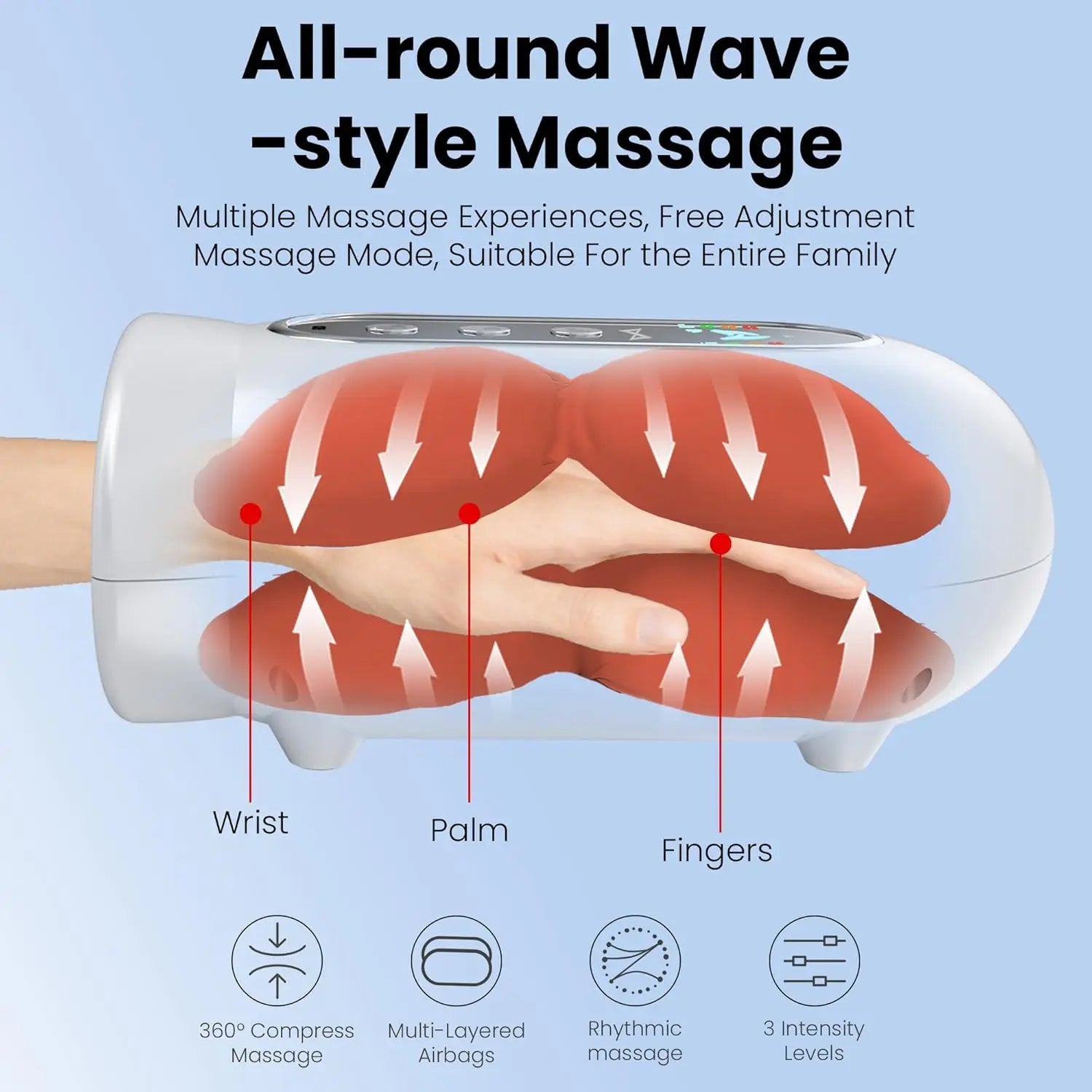 Electric Hand Massager with Heat and Compression - 3