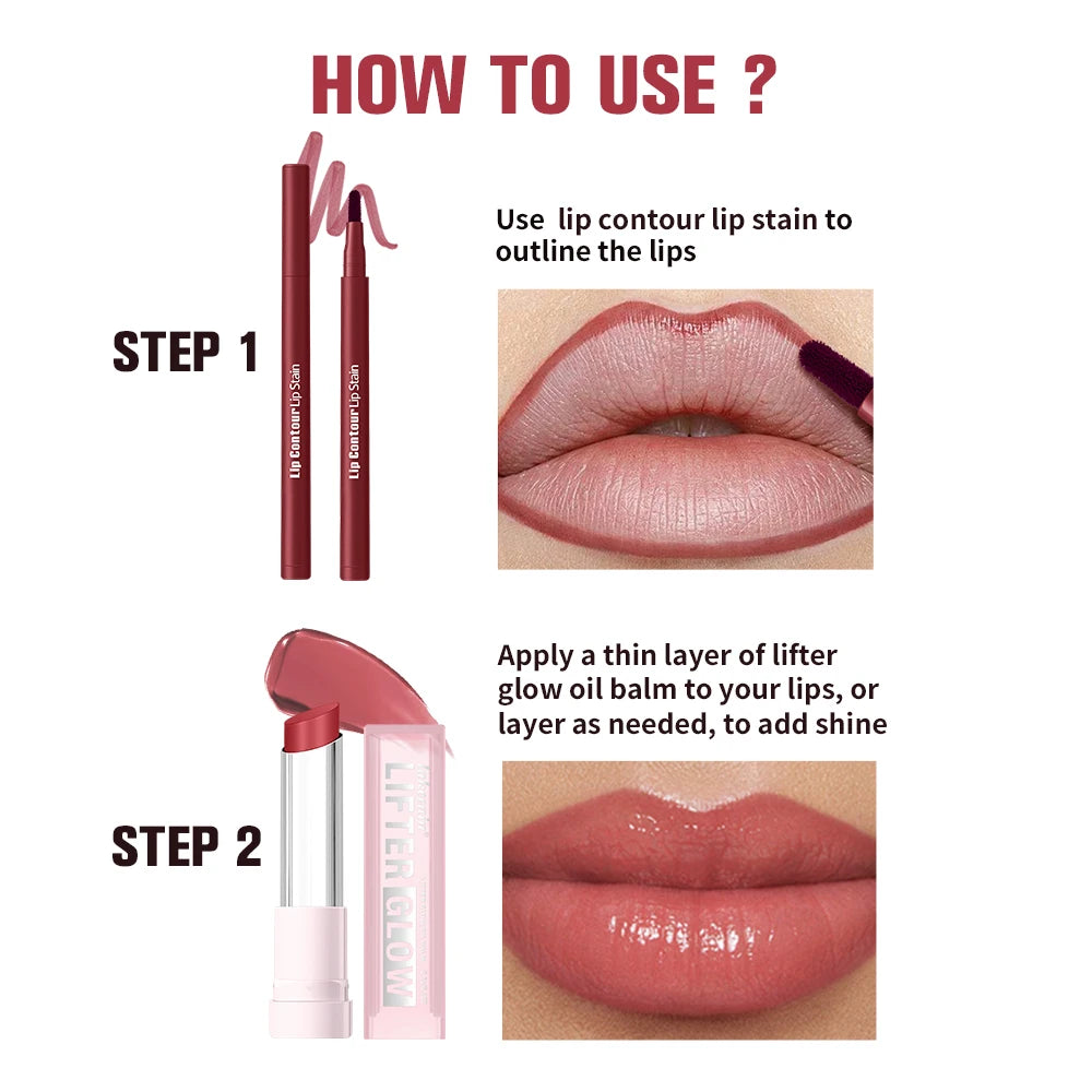 Long-Lasting Lip Liner and Moisturizing Balm Set - 4