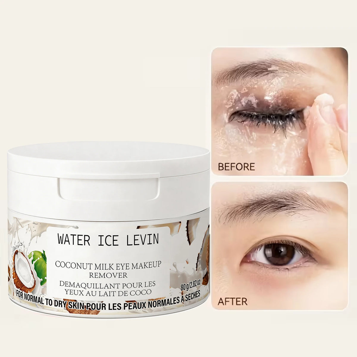 Coconut Milk Eye Makeup Remover Gentle Cleansing Cream for Dry Skin