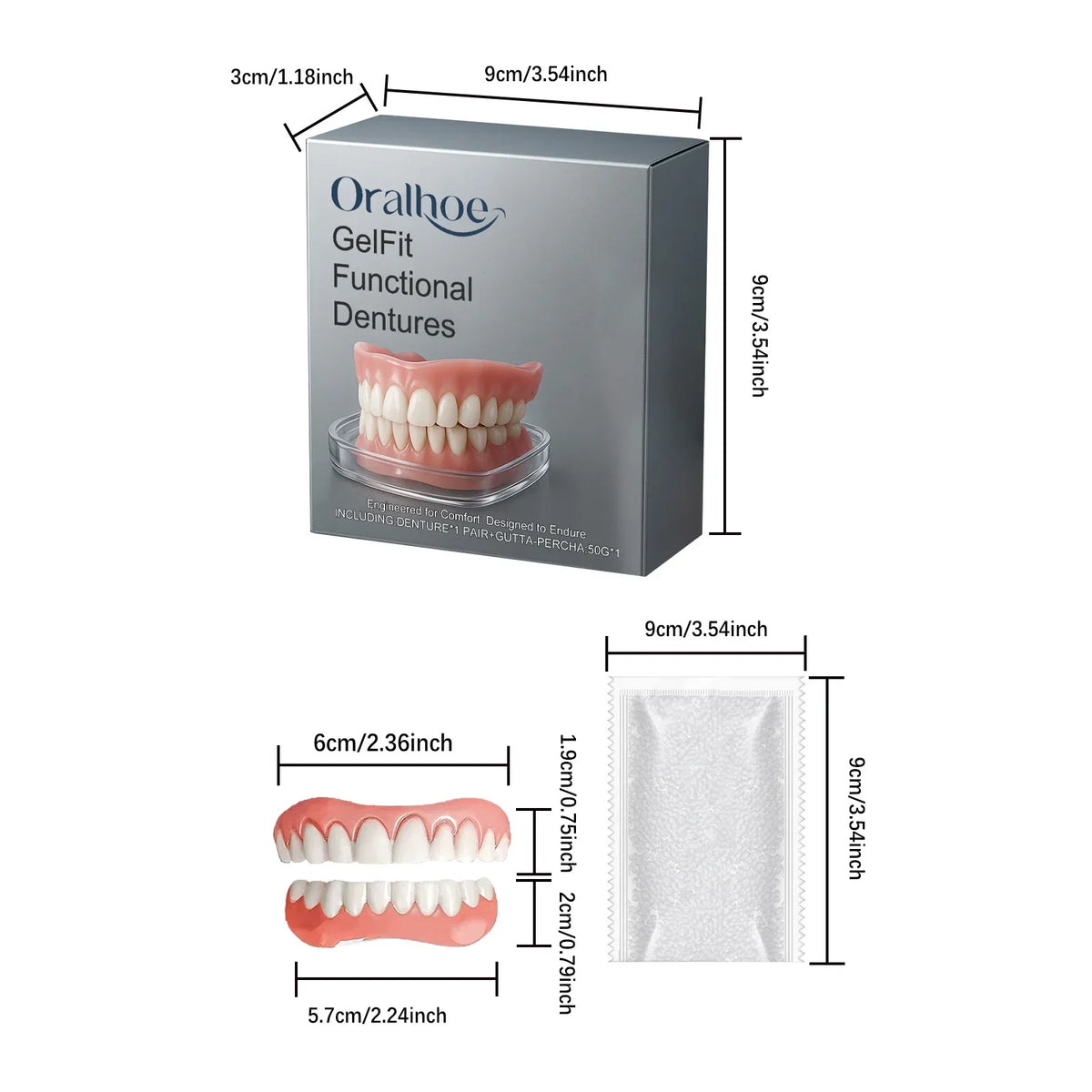 Temporary Realistic Denture Set for Missing Teeth and Gaps