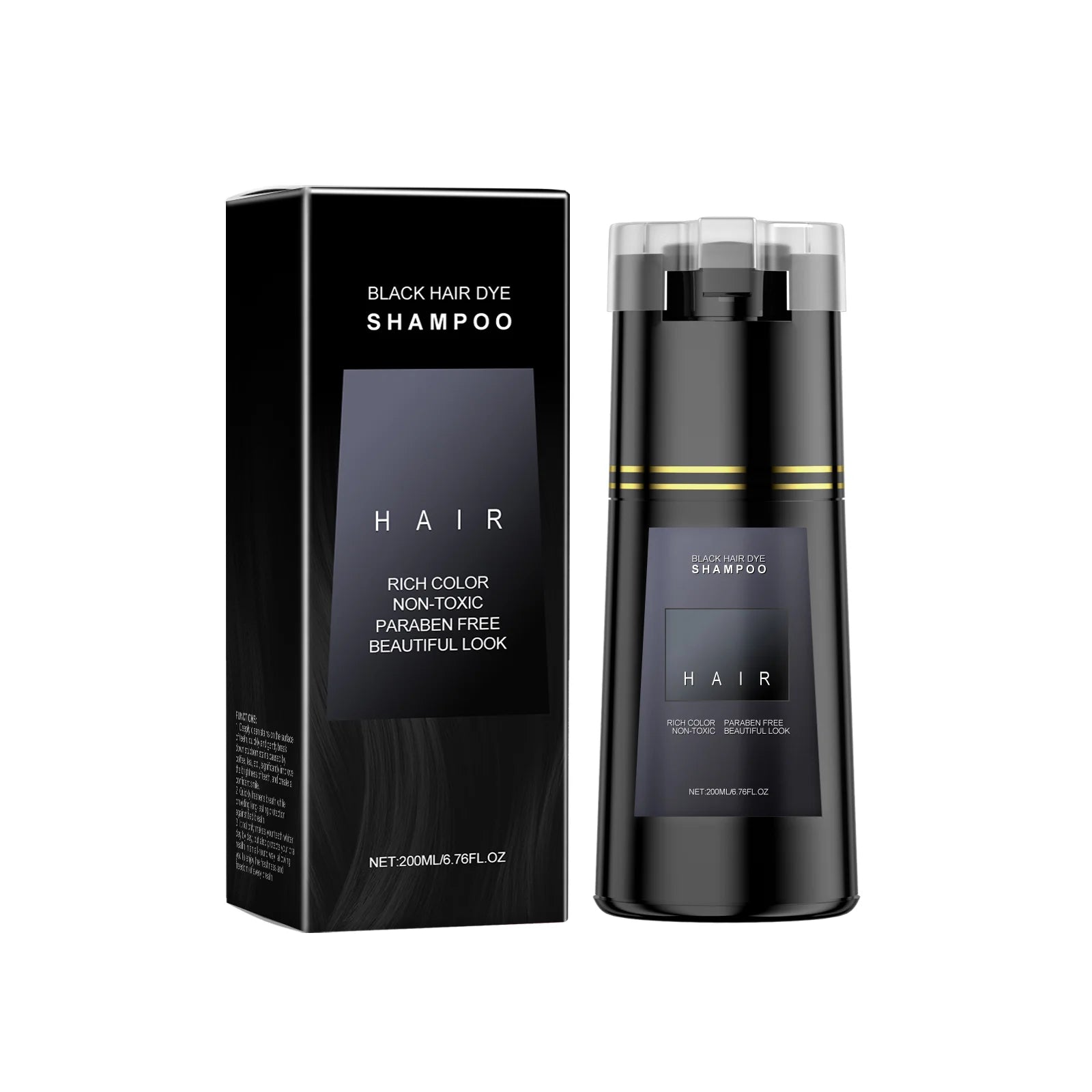 Permanent Hair Dye Shampoo for Gray Hair Coverage 200ml