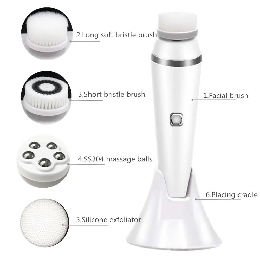 4-in-1 Electric Rotating Facial Cleansing Brush and Massager - 5
