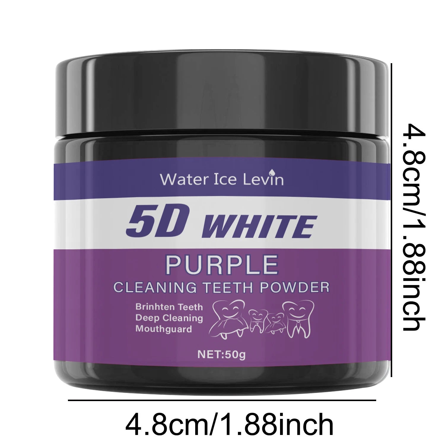 Purple Teeth Whitening Powder Deep Cleaning Tooth Polish 50g - 3