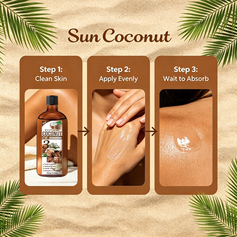 Coconut Bronzing Tanning Oil for Face and Body 100g - 12