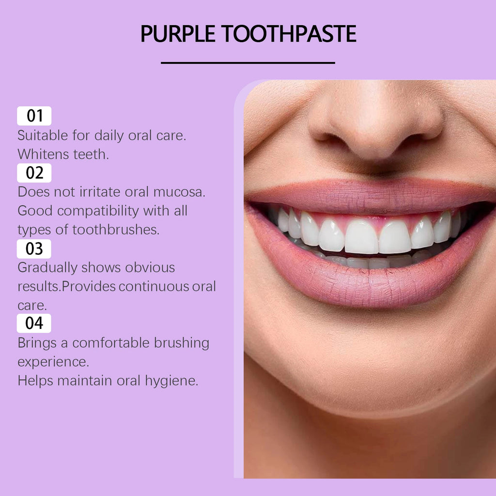 Purple Teeth Whitening Toothpaste for Stain Removal