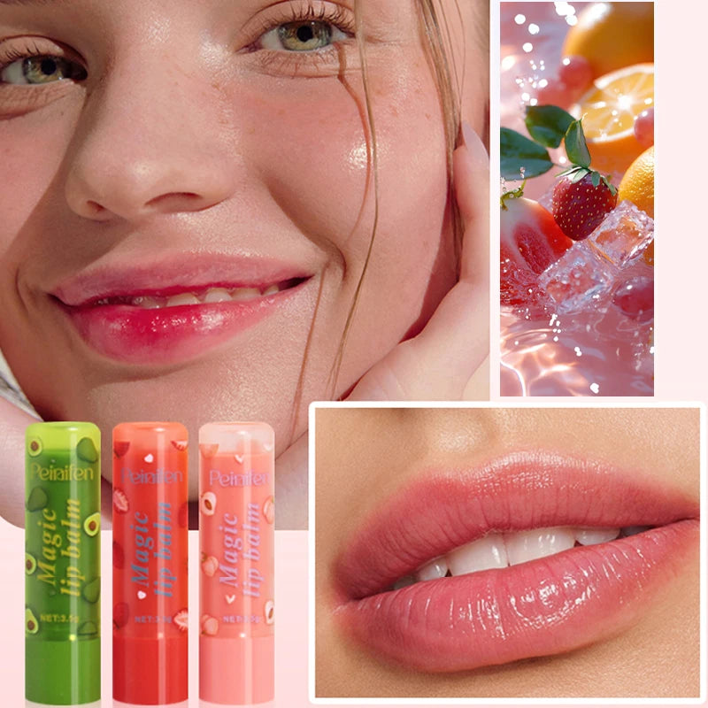 Peinifen Fruit Magic Lip Balm Set Color Changing Moisturizing Lipstick