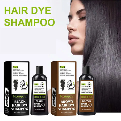 3 in 1 Herbal Hair Color Shampoo 100ml Black or Brown Dye