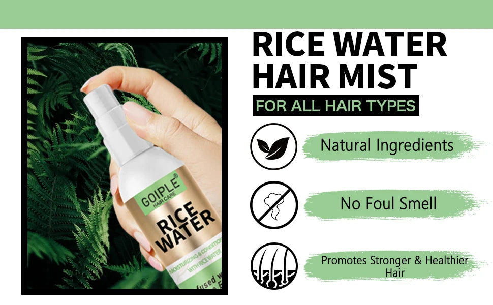 Goiple Rice Water Hair Growth Spray for Damaged and Frizzy Hair 100ml