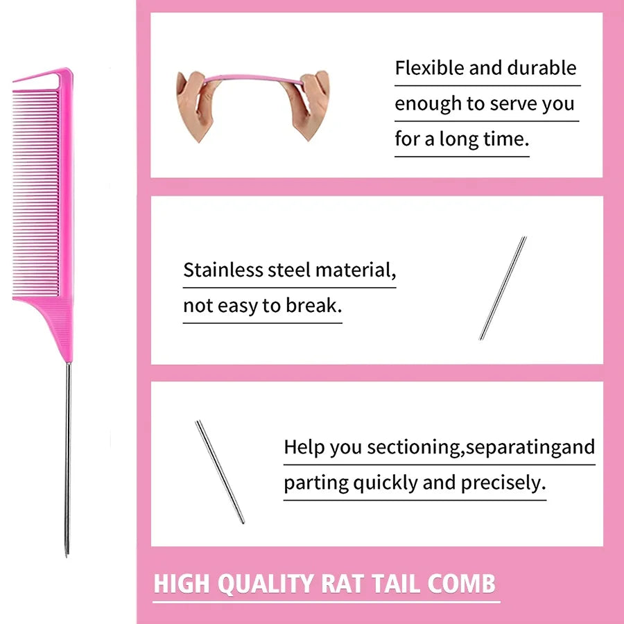 Hair Wax Stick and Edge Control Gel Set with Styling Combs - 21