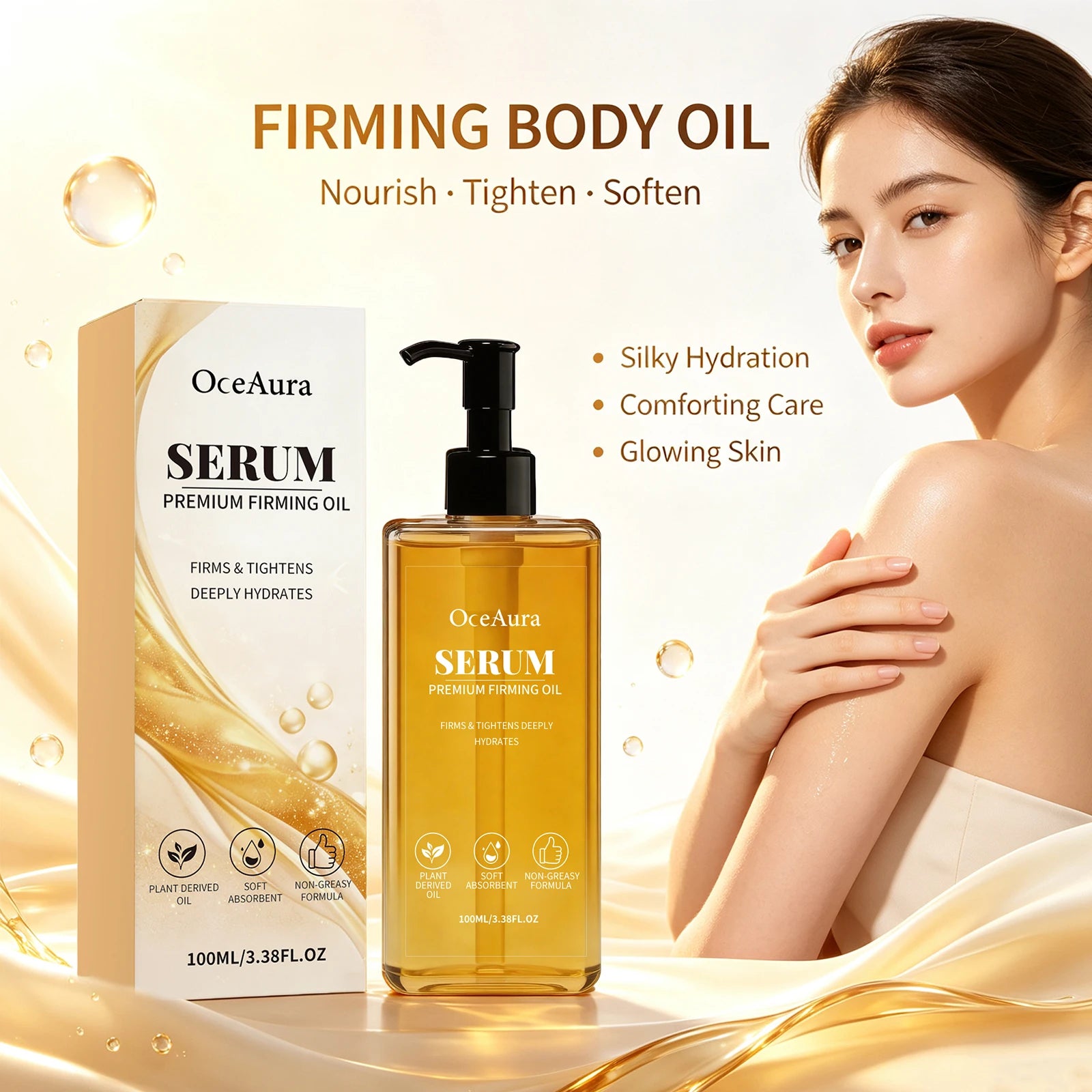 Firming Body Oil for Skin Tightening and Hydration - 1
