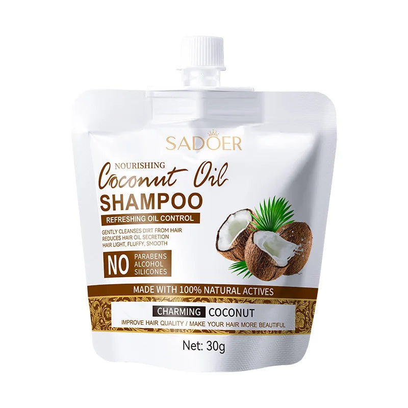 SADOER Nourishing Coconut Oil Shampoo Portable Travel Size Hair Cleanser