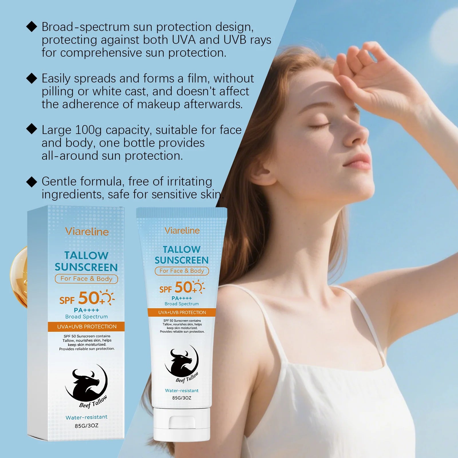 SPF 50 Tallow Sunscreen for Face and Body - 12