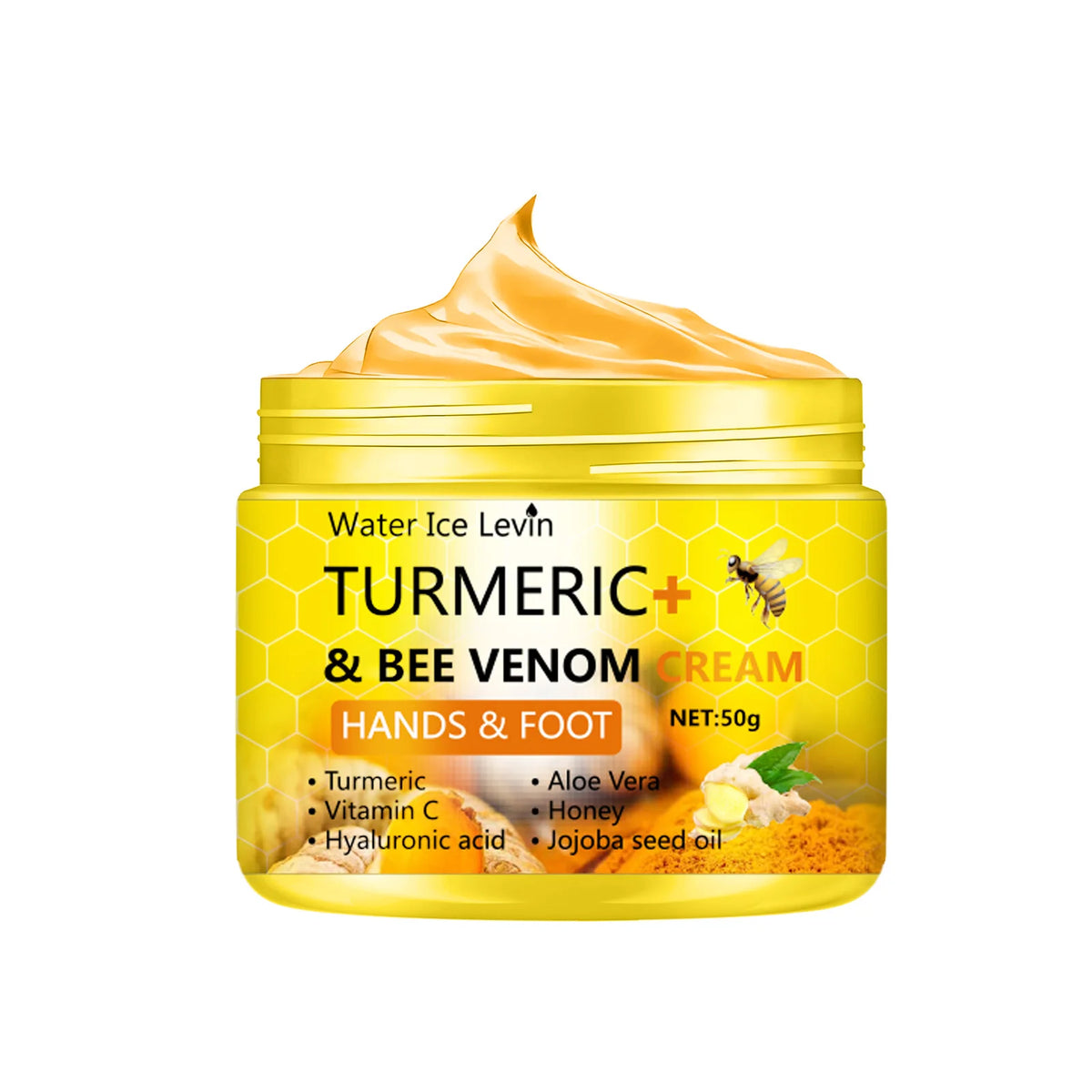 Turmeric Bee Venom Hand and Foot Repair Cream Moisturizing Skin Care 50g