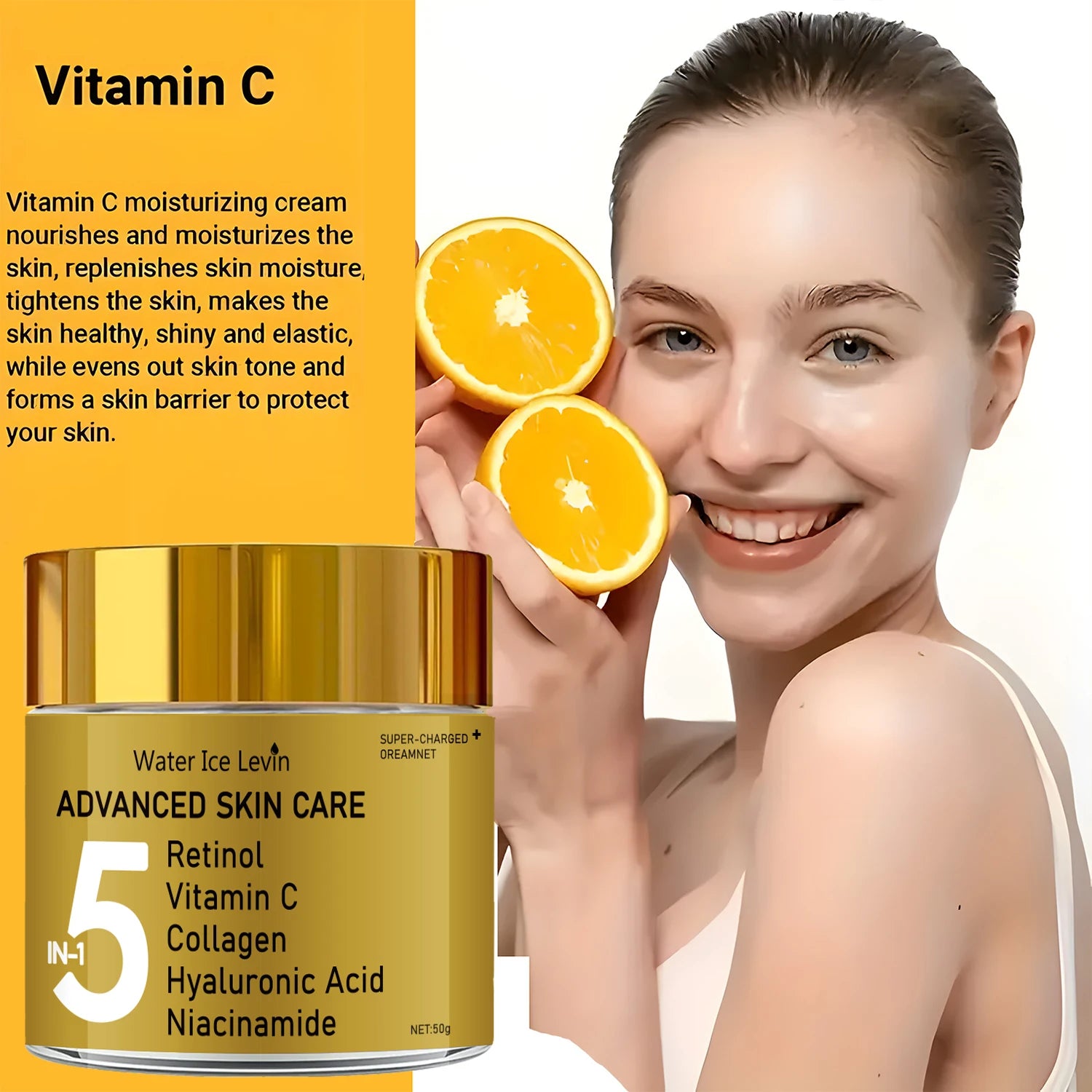 5-in-1 Facial Moisturizing Cream with Vitamin C Retinol and Collagen - 5