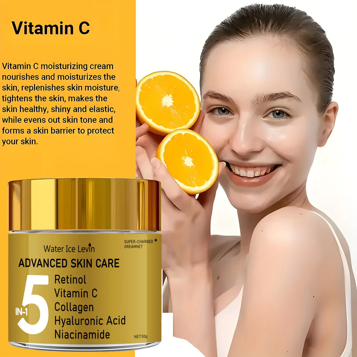 5-in-1 Facial Moisturizing Cream with Vitamin C Retinol and Collagen