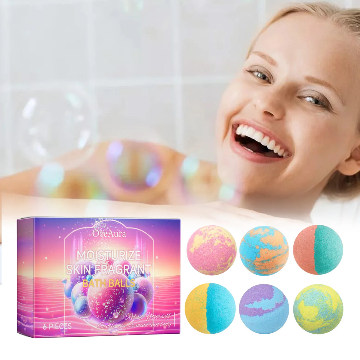 Scented Aromatherapy Bath Bombs for Skin Relaxation and Spa