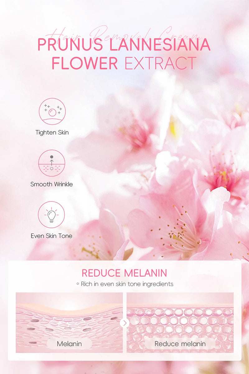 Gentle Painless Hair Removal Cream for Sensitive Body Areas
