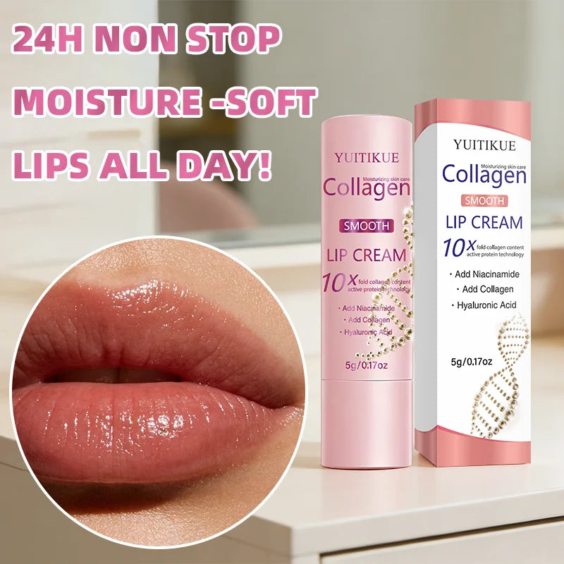 10X Collagen Lip Cream Moisturizing Hyaluronic Acid Lip Balm Treatment - 6