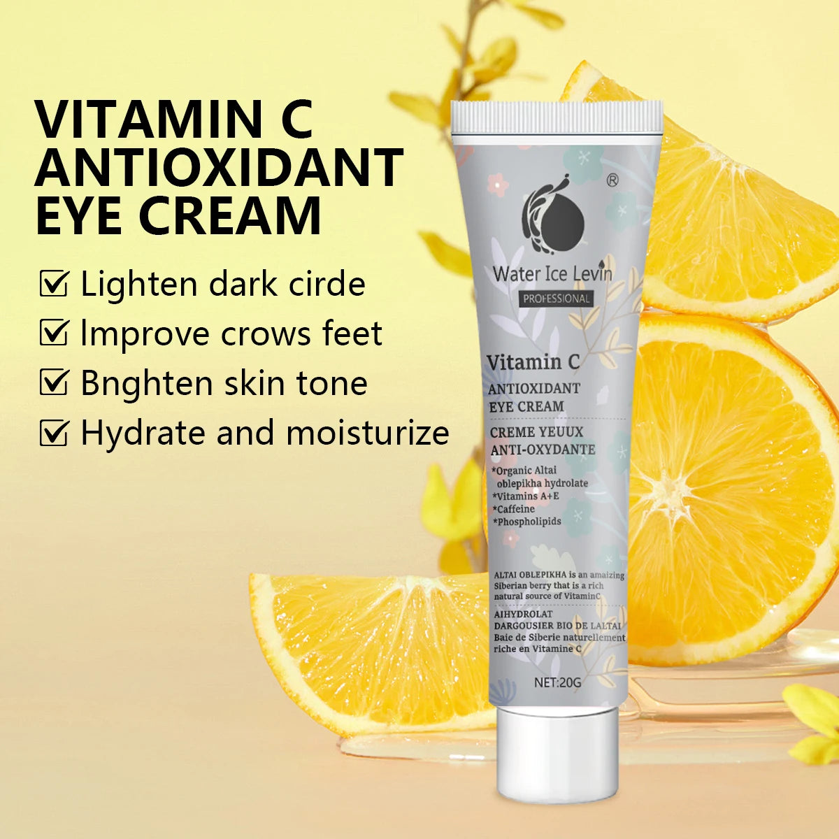 Vitamin C Eye Cream Antioxidant Brightening Caffeine Dark Circle Repair - 1
