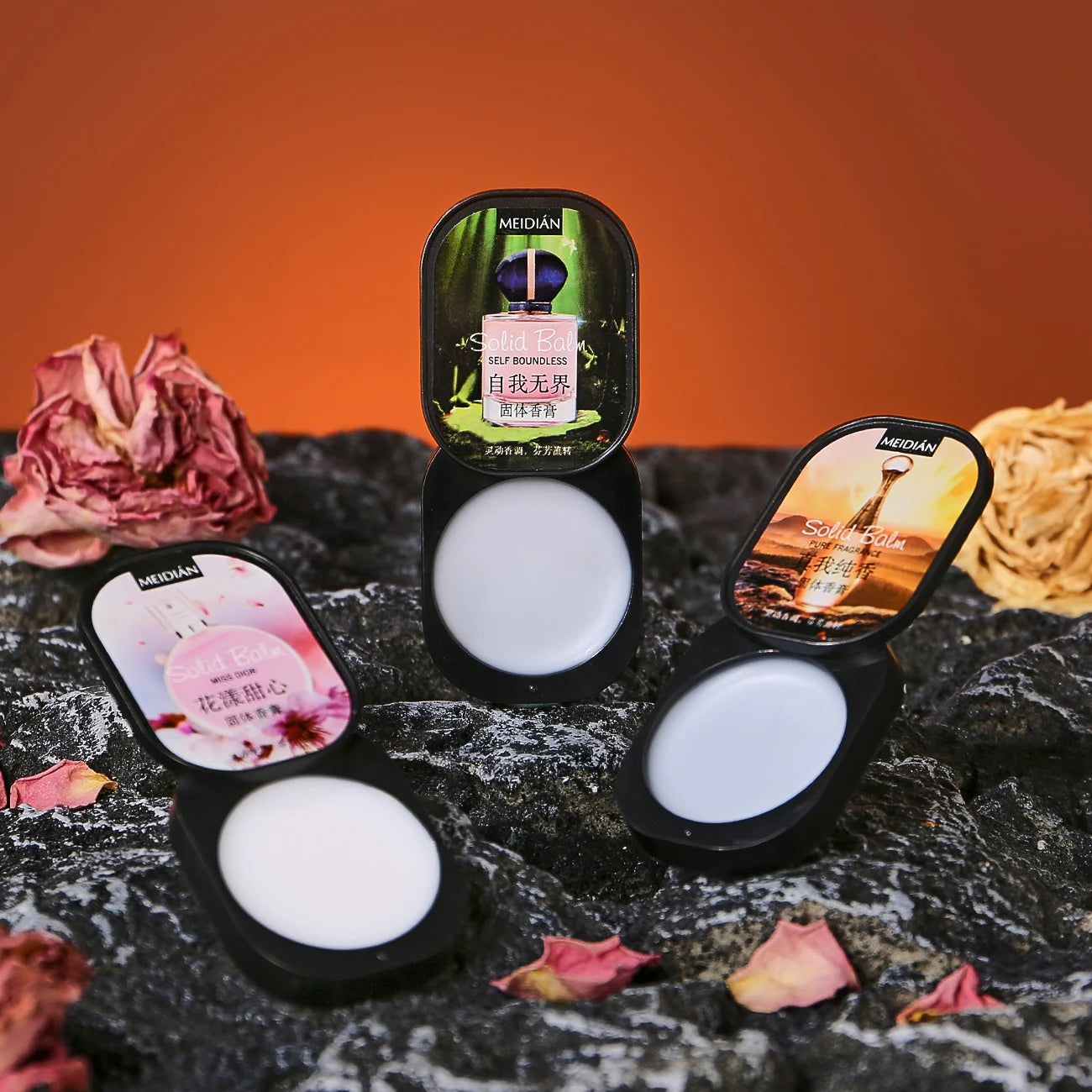Meidian Solid Fragrance Balm Portable Long Lasting Perfume Set - 5