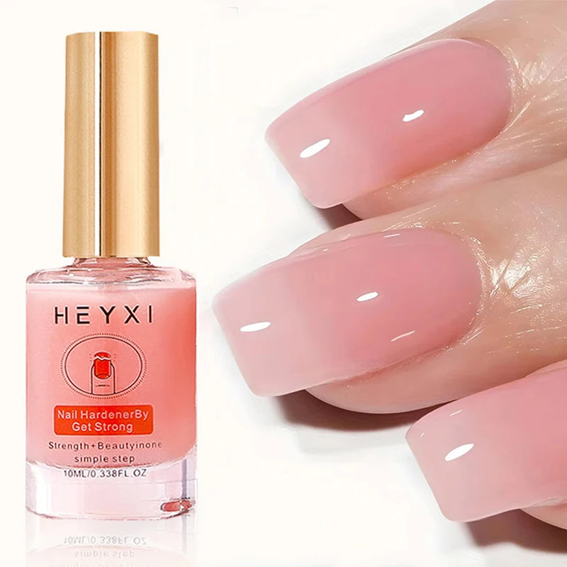 HEYXI Pink Nail Hardener Polish Strengthening Gloss Treatment 10ml